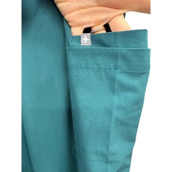 FIGS Technical Yola Teal Green Straight Leg Active Scrub Pants‎ Workwear Cargo M - Picture 5 of 9